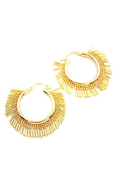 MENESSA Gold Dangle Hoop Earrings