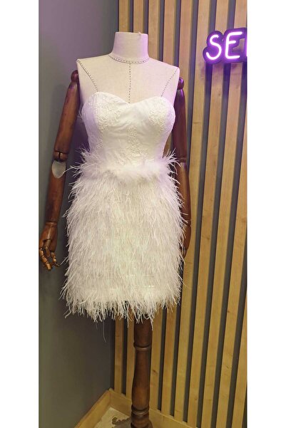 serpildinc Beyaz After Mezuniyet Nikah Elbisesi