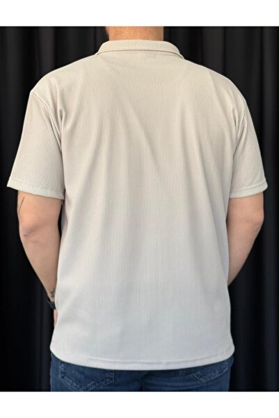 Altamira Ανδρικό μπλουζάκι με μπεζ ριγέ γιακά πόλο
