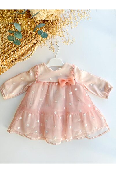 PİTABABY Daisy Elbise Çiçek Nakışlı Tül Kız Elbise
