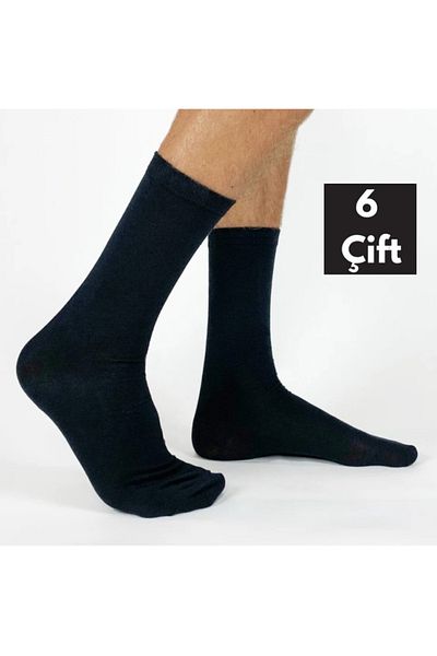 Ozzy Socks 6 чифта черни вискозни безшевни мъжки чорапи до глезена