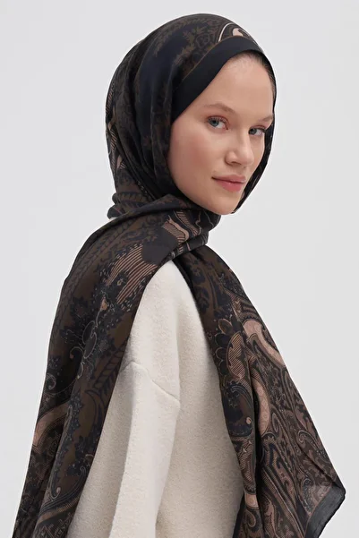 carell Harmony Milk Coffee Early Silk Shawl