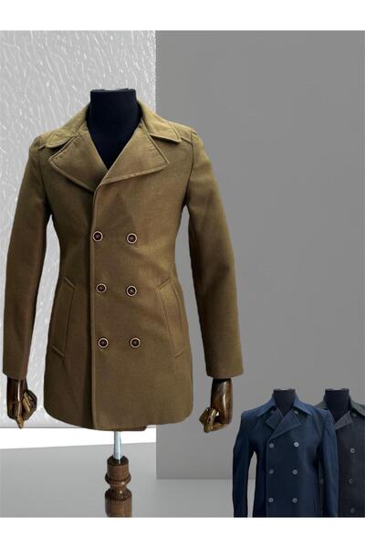 CXFASHİON Slim Fit Kruvaze Kaşe Ceket