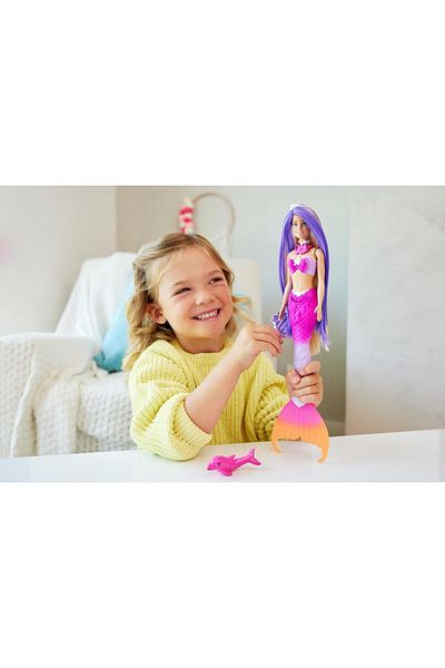 Barbie Dreamtopia Mermaid Malibu Doll - New Feature, Colorful Tail, Fantasy Mermaid Toy for Kids