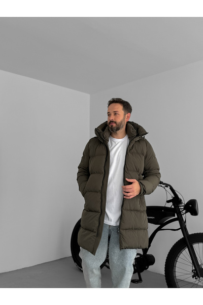 BYBASICMAN Haki Premium Uzun Şişme Mont LNS-50263