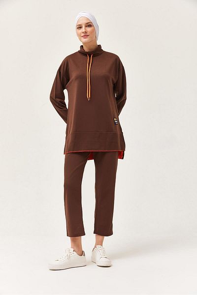 CALİENTE Arma Detailed Double Sports Suit Brown
