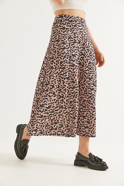 CALİENTE Fustă scuba cu model leopard maro