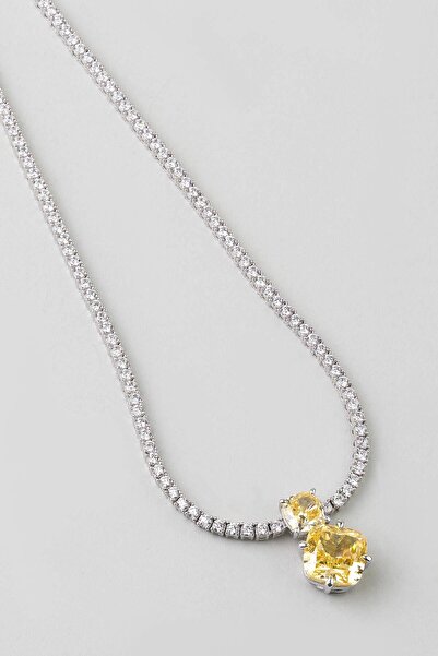 So CHIC... Frida'nın Renkleri 18 Ayar Beyaz Altın Kaplama 43 Cm Gümüş Kolye