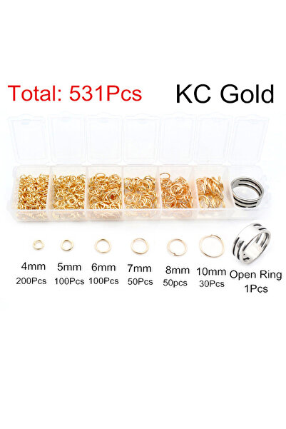 Choice AH-148 KC Gold One Set Box 3 4 5 6 7 8 10mm 8 Colors Open Jump Rings S...