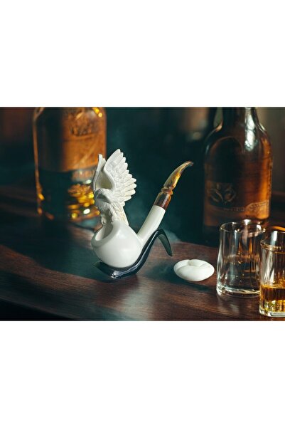 Golden Eagle Lületaşı Pipo – El Yapımı, Koleksiyonluk, Doğal Taş, Filtreli, Özgün Tasarım