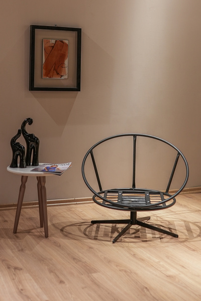 Berta Concept Thor 360 Derece Döner Mekanizmalı Berjer Tekli Koltuk Krem