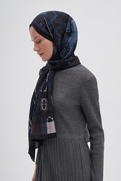 carell Deep Blue Early Silk Shawl