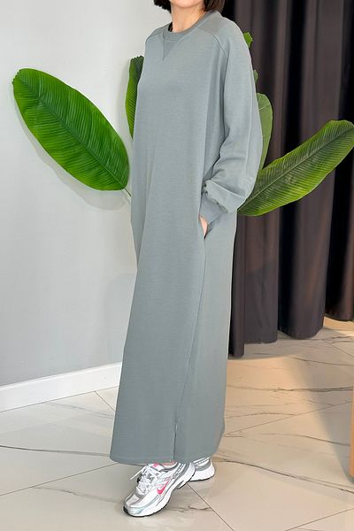 REMSA Detailed Basic Dress - Cut and Stitch 34190 Smoked