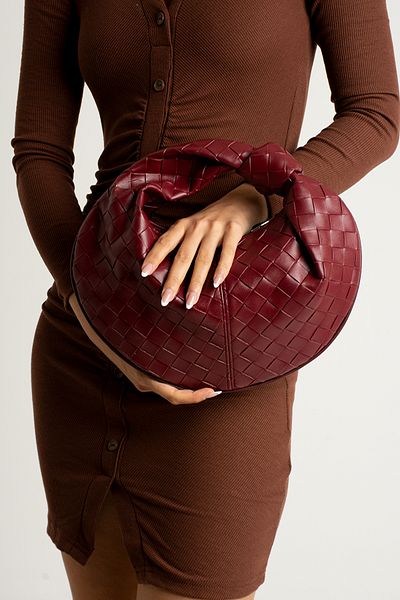 Valu Accessorize Women's Knot Detailed Handbag Claret Red