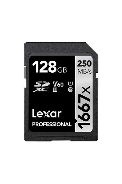 Lexar بطاقة ذاكرة احترافية Sdxc بسعة 128 جيجابايت وسرعة 250 ميجابايت/ثانية