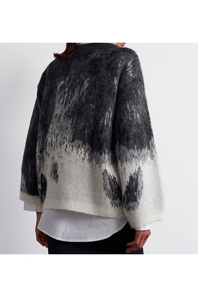 S'amore Clothing Smoked Colored Crew Neck Knitwear Sweater - Transitional Effect Raster