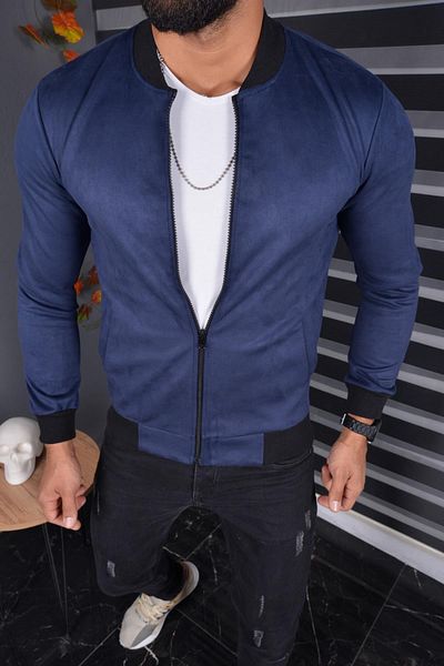 Oksit Ανδρικό σουέτ μπουφάν Eddy Extra Slim Fit Seasonal