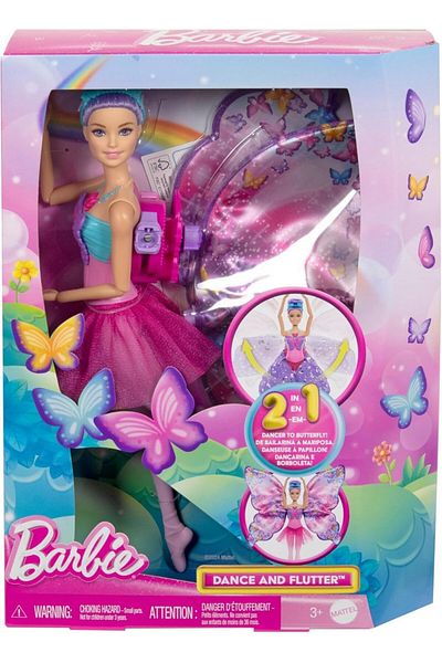 Barbie Dreamtopia Dance & Flutter Butterfly Doll - Magical Butterfly Wings, Fantasy Toy for Kids