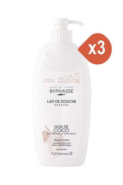 BYPHASSE Crema Gel De Dus 1l Cocos X 3