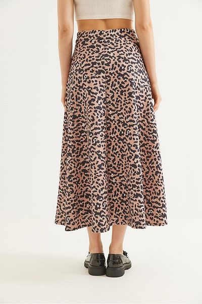 CALİENTE Fustă scuba cu model leopard maro