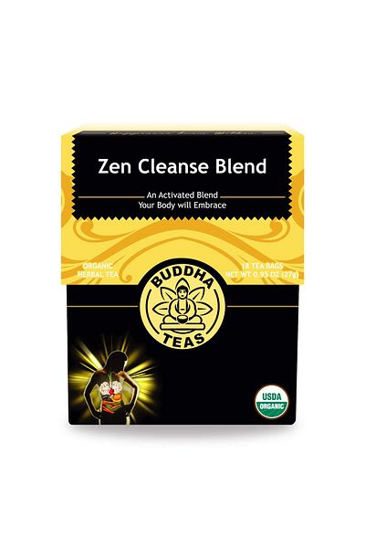 Buddha Teas Organic Zen Cleanse Blend - OU Kosher, USDA Organic, CCOF Organic, 18 Bleach-Free Tea Bag