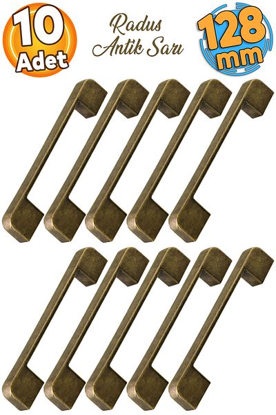 Badem10 Radus Antique Antique Galben 128 Mm Mobilier Metal Bucătărie Sertar Dulap Mâner Mâner 10 Bucăți