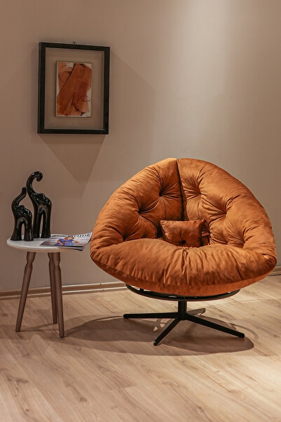 Berta Concept Thor 360 Derece Döner Mekanizmalı Berjer Tekli Koltuk Turuncu