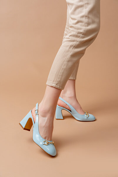 SEEM & BE Candy Yuvarlak Burun Kadın Mavi Rugan Mary Jane Ayakkabı