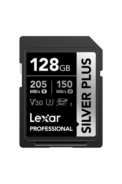 Lexar Professional 128Gb 205 Mb/S Silver Plus Sd Memory Card