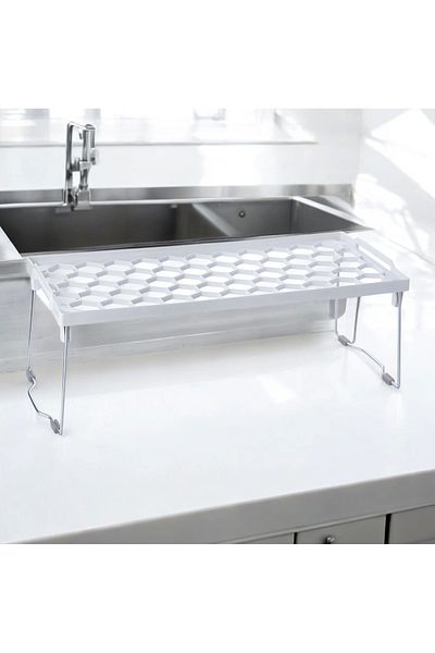 MyBru Rectangular Mini Shelf Organizer with Plastic Metal Legs