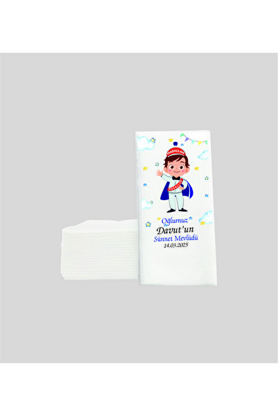 AMBALAJDÜNYAM Sünnet Mevlüdü Görselli Sunum Peçetesi konuşan Peçete 20 ad.