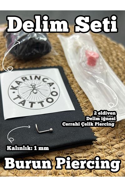 Karınca Piercing Nose Piercing Piercing Kit Needle Equipment Piercing Set Piercing Material (Ant Tattoo)