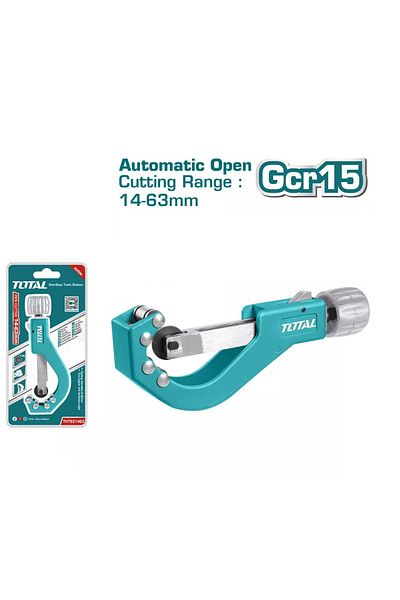 TOTAL Copper and Aluminium Pipe Cutter – 14-63mm Cutting Range, Automatic Open, Heavy-Duty