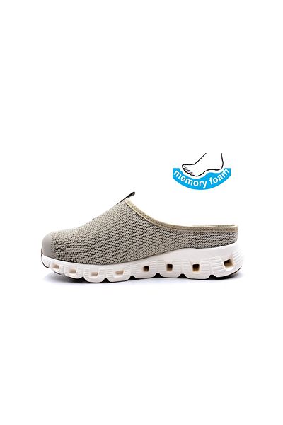 KİNG PAOLO Γυναικείες παντόφλες Sabo Memory Foam Closed Toe Beige