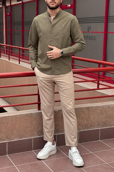inpool Ανδρικό, Slim fit, slim fit, κυρίαρχος γιακάς, παλιά οικονομική κουλτούρα, βαμβακερό, λινό υφαντό πουκάμισο 24INPG09