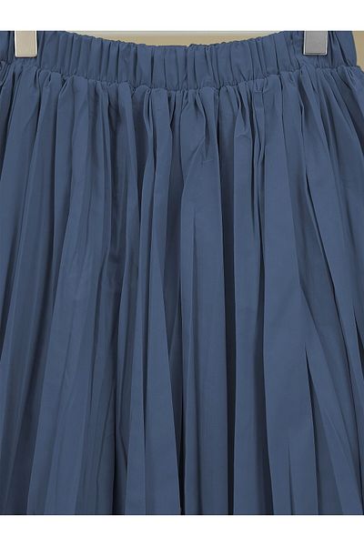 Modamorfo Elasztikus derékú poplin szoknya -Indigo