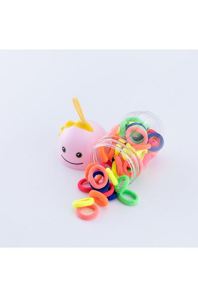 Bimotif Pink Rubber Buckle Set with Colorful Mascot Cap
