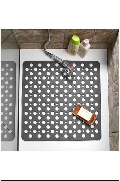 Hayveys Non-Slip Shower Cabin and Bath Mat Square Hole Bubble Mat with Suction Cup