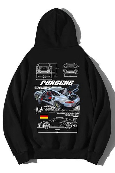 BRZ COLLECTION Unisex Oversize Porsche 911 Gt2Rs Nitro Hoodie