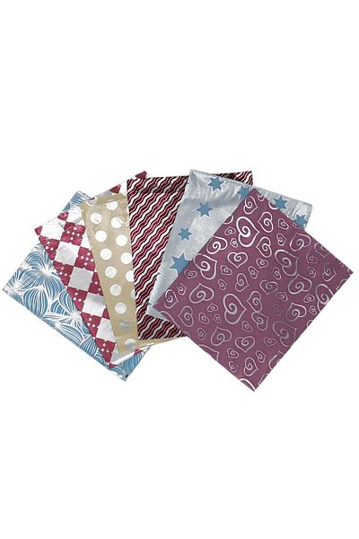 reprodesign 11 X 12 Cm Patterned 100 Pieces Adhesive Metallized Gift Bag Metallic Patterned Gift Packaging Package