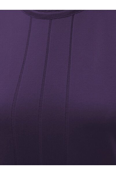 Modamorfo Purple Cuff Ribbed Slit Knitwear Tunic