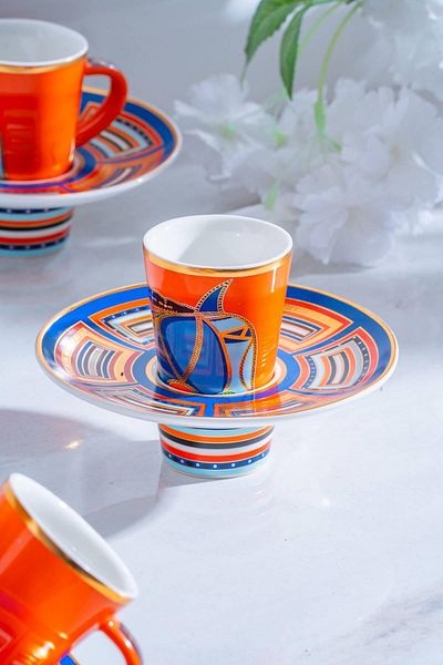 ACAR Ranger Porcelain Coffee Cup Set for 6 People - 90 ml