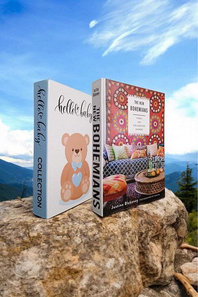 BayCazip Decorative Book Look Box Set of 2 Decorative Book Looking Box