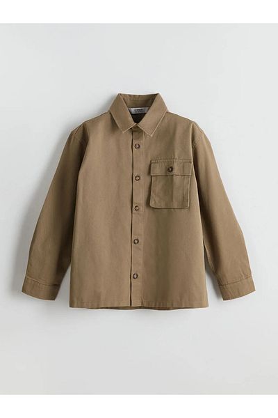 LC Waikiki Lcw Kids Khaki Long Sleeve Boy's Shirt