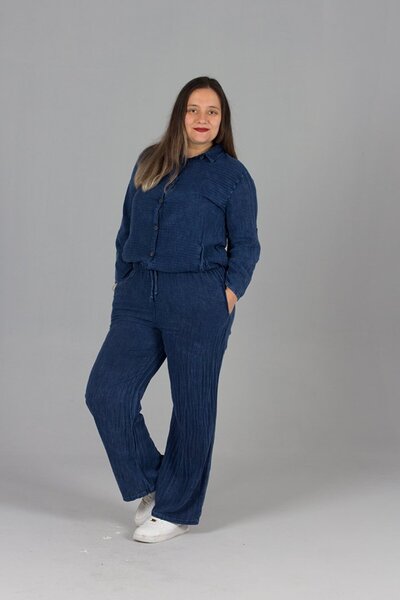 Truva XXL Oversized Shirts and Pants, Cotton Kit (Navy)
