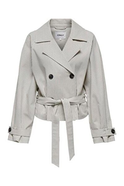 ONLY Kadın Onlida Kısa Çizgili Gri Ceket 15341074G