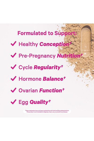 Pink Stork Fertility Bundle: Conception Tea & Prenatal Vitamins with Ashwagandha, Inositol, Vitex, Folate