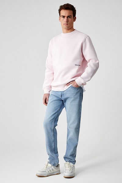 GRIMELANGE Dane Men's Organic Fabric Soft Pink Sweatshirt