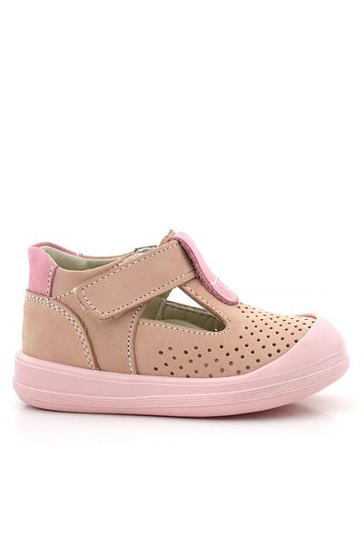 Rakerplus Shaun Genuine Leather Powder Pink Velcro Anatomical Baby Sandals