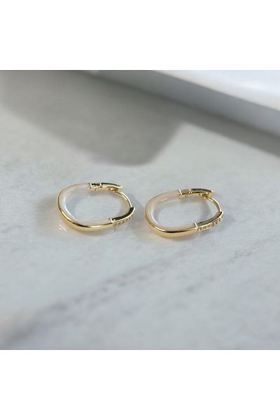 Vinas Atelier أقراط هوب الحجر بالمينا